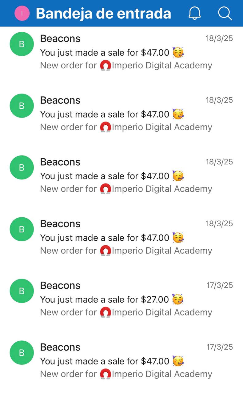 Notificación de venta 6
