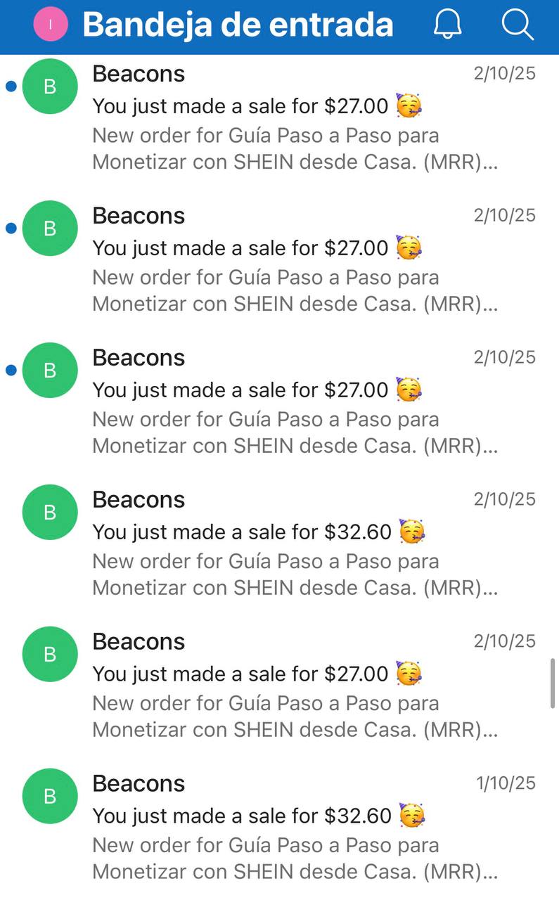 Notificación de venta 2